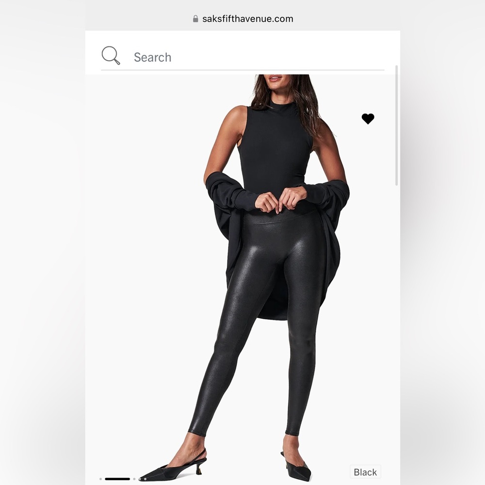 SPANX Black leather Leggings